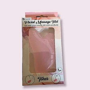 B Pure New Facial Gua Sha Stone Handheld Massager in Pink.